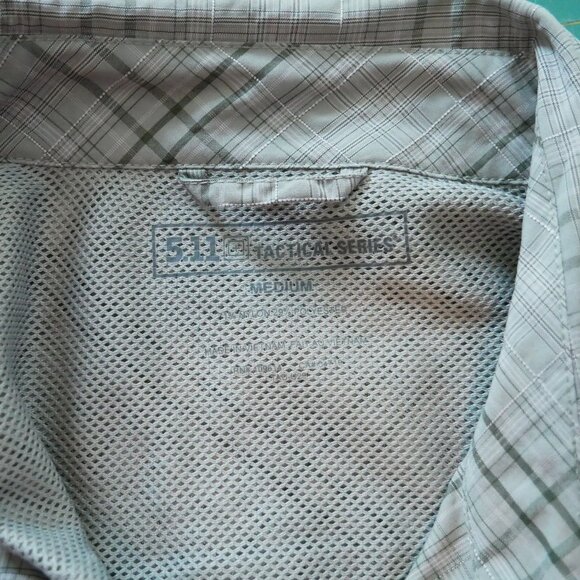 511 Tactical Men Med S/S Snap Button Up Zip Pocket Shirt Concealed Carry Gray - Picture 6 of 6
